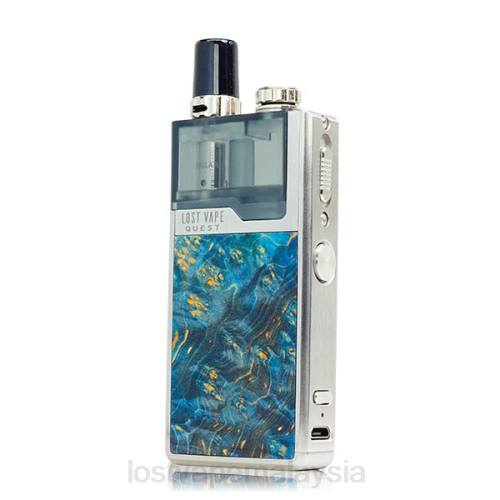 Lost Vape Near Me Malaysia - Lost Vape Quest kit penuh peranti orion q pod 0FNT476 kayu tikam perak/biru